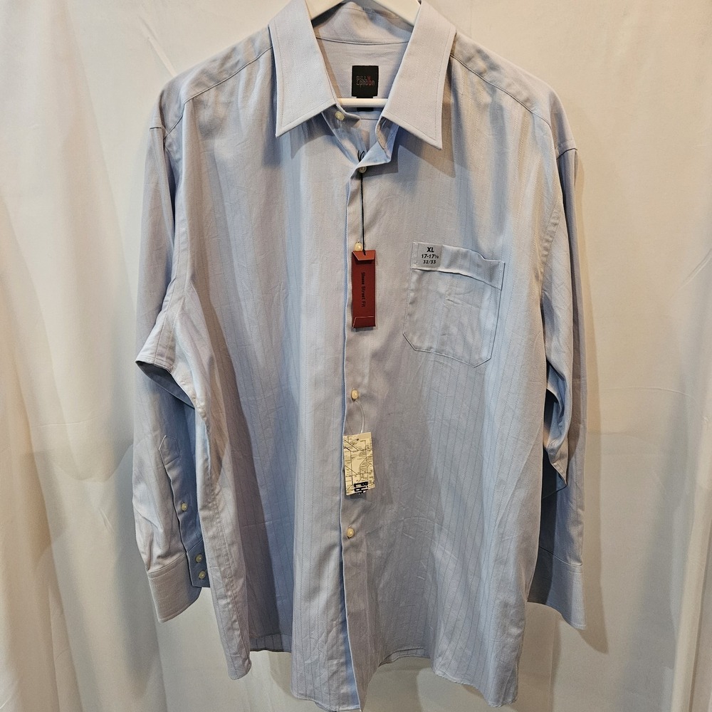 Billy LONDON Dress Shirt Sz XL  NWT Light Blue Professional Corporate Textured